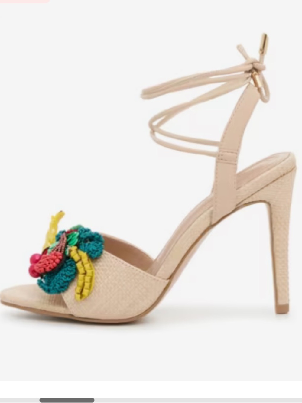 BCBGeneration Embellished Fruit Journe Nude Lace-Up Sandal - Picture 3 of 7